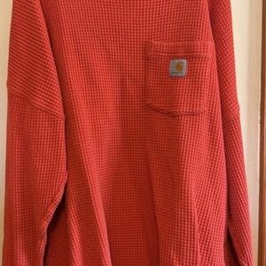 Carhartt Red Waffle Knit Long Sleeve Shirt